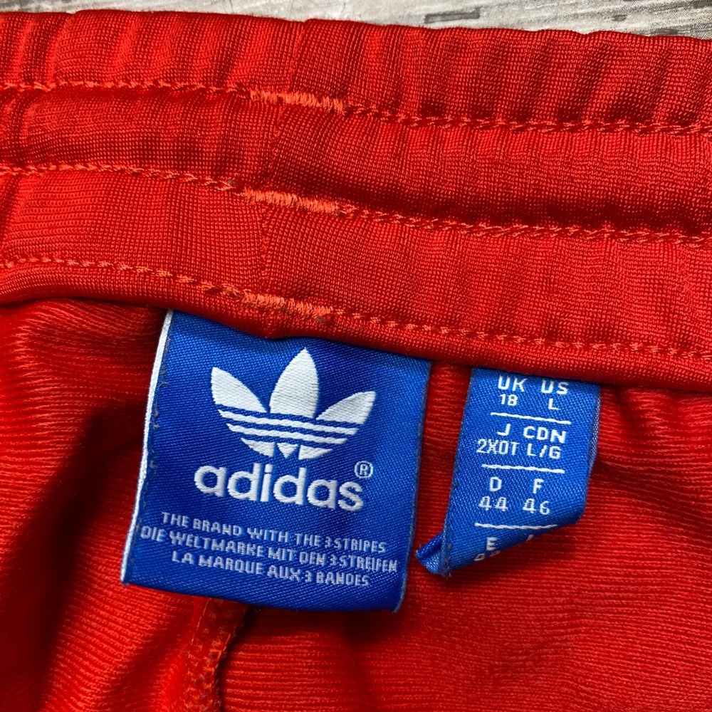 Adidas Track Pants Womens L Red 3-Stripe Trefoil Originals Athletic Loungewear - Picture 4 of 9